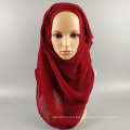 Bufanda caliente del hijab de la arruga del algodón del rayón del color sólido de las mujeres de la venta superior de calidad superior